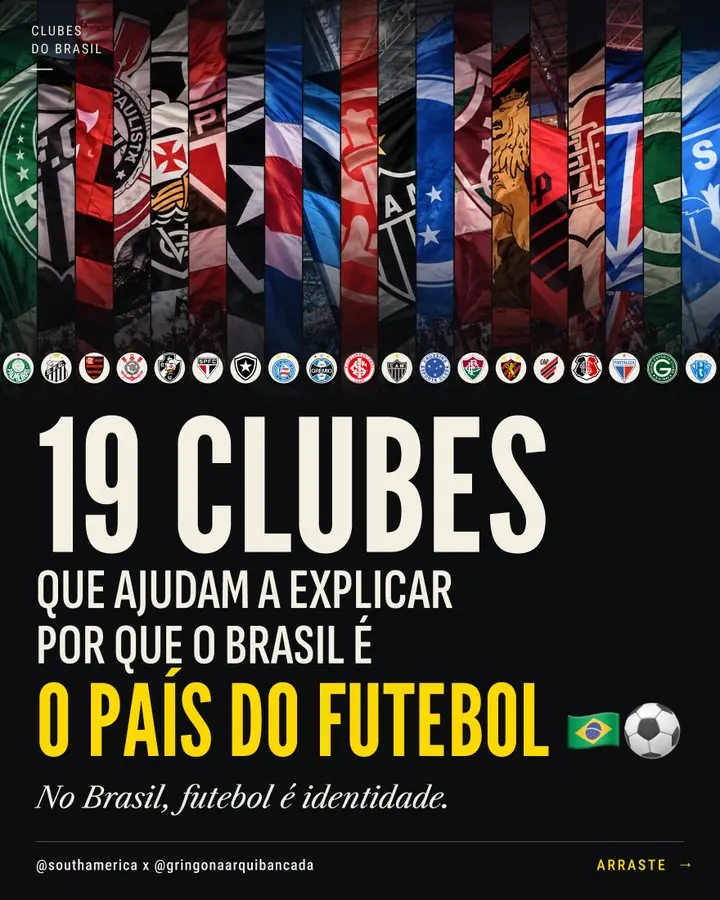 Carousel cover: 19 clubes que ajudam a explicar por que o Brasil é o país do futebol